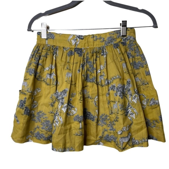 Pili Carrera girl teen mustard gold and grey leopard zebra print mini skirt 14 - Picture 2 of 10